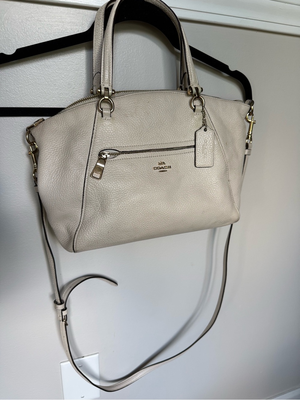 Coach prairie satchel purse pebbled cream y2k bag